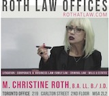 photo of Christine Roth with contact info for Roth Law Offices