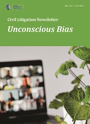 Cover of Civil Litigation Section Newsletter on Unconscious Bias