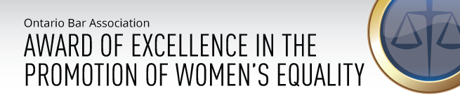 The OBA Award of Excellence in the Promotion of Women's Equality