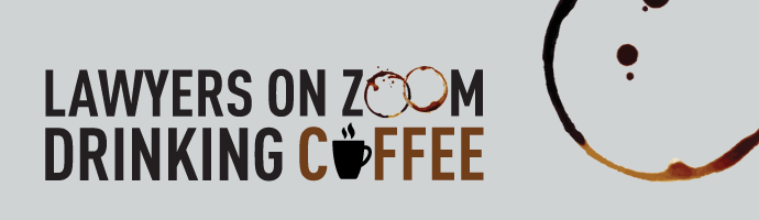 Lawyers on Zoom Drinking Coffee Image