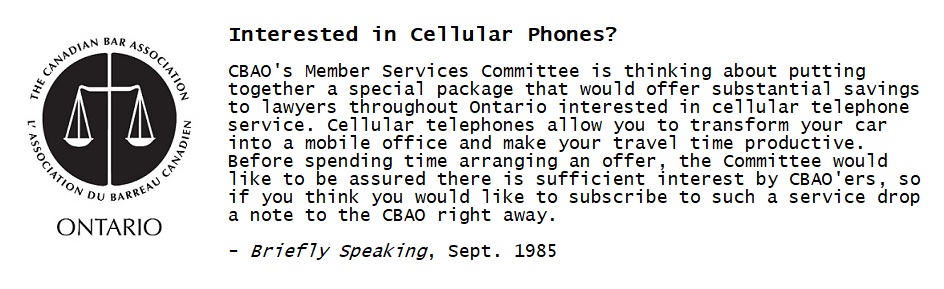 Old CBAO ad about cell phones