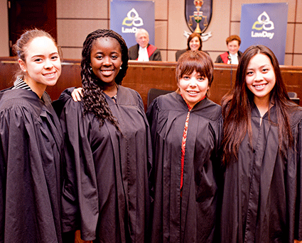 Students dressed in Robes for Law Day