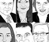 Drawn portraits of lawyers