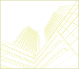 Upward picture of city building drawn in yellow