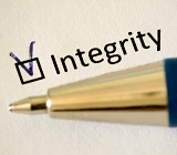 checkbox with Integrity, gold pen head