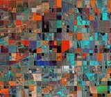 Patchwork of colors, shapes and images