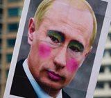 Vladimir Putin with facial makeup