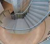 Looking down on a spiral staircase