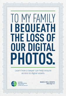 To my family I bequeath the loss of our digital photos