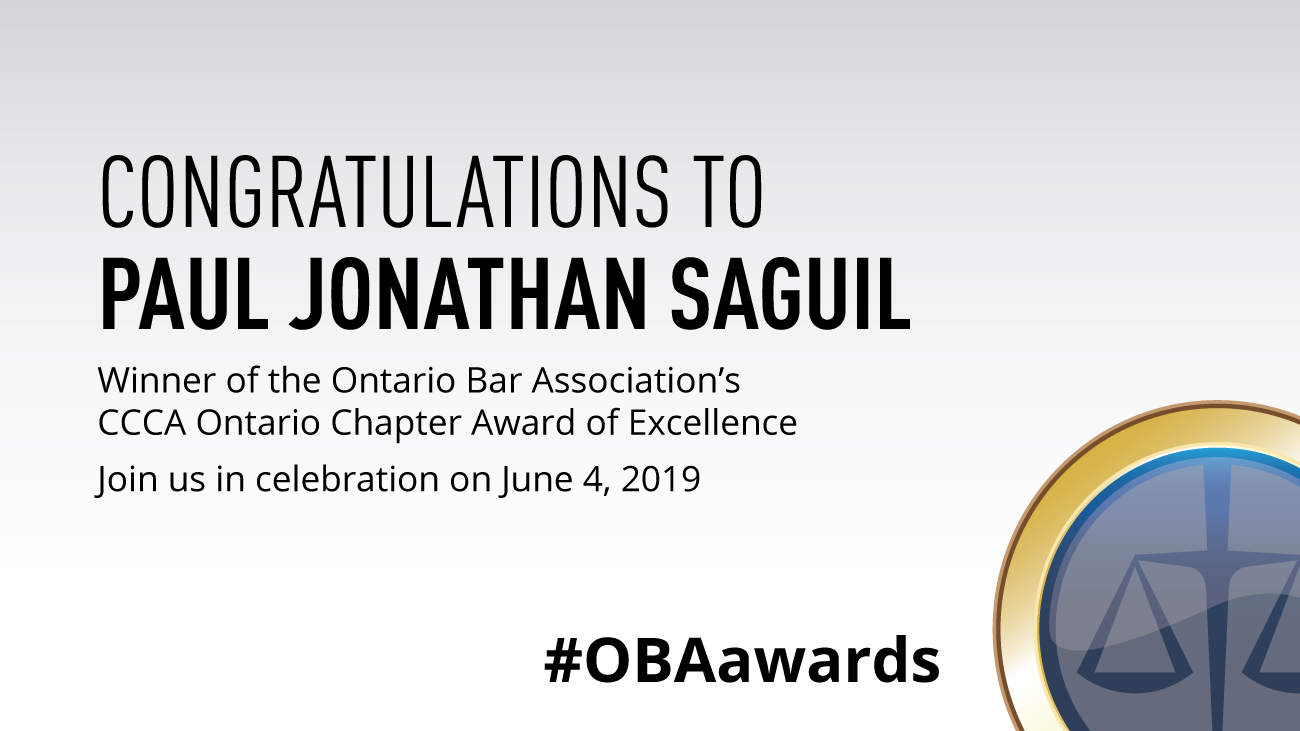 OBA 2019 CCCA Ontario Chapter Award of Excellence OBA 2017 CCCA Ontario Chapter Award of Excellence