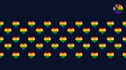 PrideBanner with rainbow hearts
