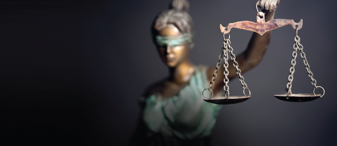Lady Justice Statue Blindfolded holding scales